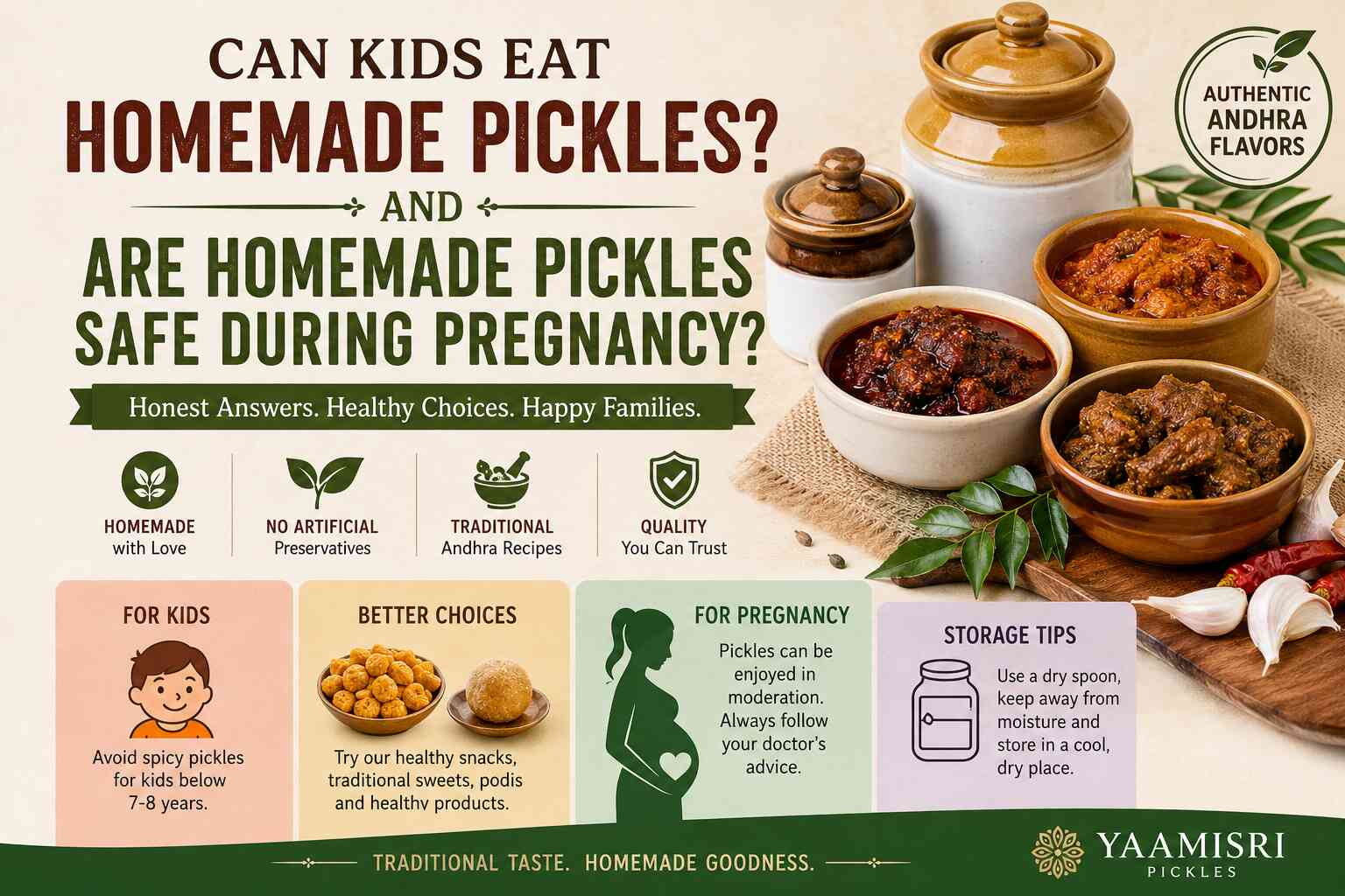 Can Kids Eat Homemade Pickles? Are Homemade Pickles Safe During Pregnancy? Honest Answers from Yaamisri Pickles